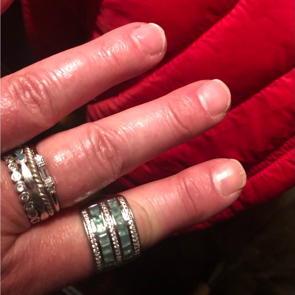 Grandidierite Ring ~ Double Row Size 7.75 - Picture 10 of 11